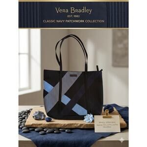 Vera Bradley Classic Navy Patchwork Vera Bag